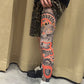 Manga de pierna elástica con estampado de tatuajes