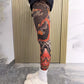 Manga de pierna elástica con estampado de tatuajes
