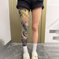 Manga de pierna elástica con estampado de tatuajes