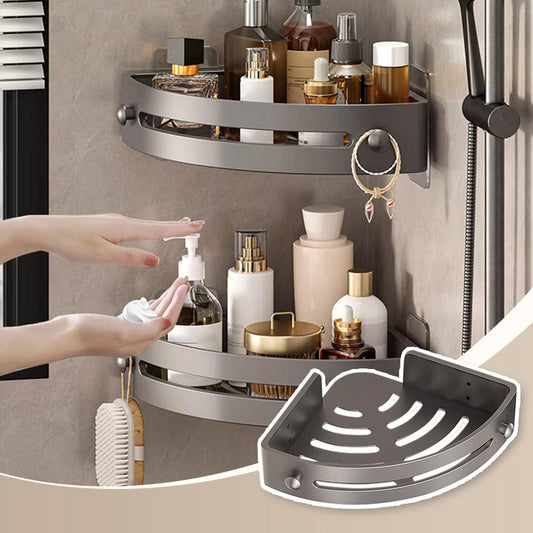 🚿 50 % de réduction 🏆 Étagère de douche d'angle sans perçage avec crochets – Robuste, gain de place & facile à installer – idéale pour la salle de bain 🧴