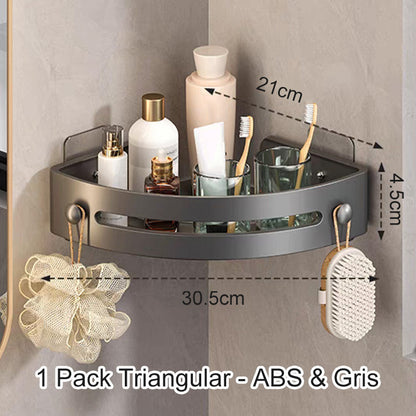 🚿 50 % de réduction 🏆 Étagère de douche d'angle sans perçage avec crochets – Robuste, gain de place & facile à installer – idéale pour la salle de bain 🧴