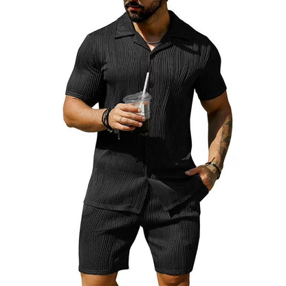 🔥 60 % DE DESCUENTO – Conjunto de 2 piezas: Camiseta de manga corta y pantalones cortos de talle alto para hombres 👕✨