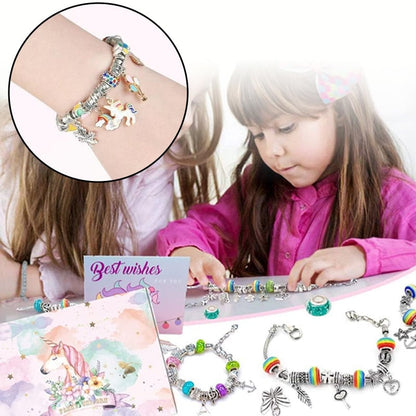 💫 50% DE DESCUENTO ! 🎁 Kit para Crear Pulseras con Charms - Incluye Cuentas y Herramientas, Diseño Divertido para Regalo o Manualidades 👧📦