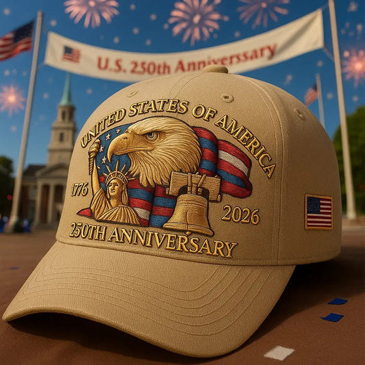 🦅 60% DE DESCUENTO ! 🎩 Gorra Eagle & Liberty 250 Aniversario de EE.UU. - Diseño Conmemorativo en Algodón Premium con Bordado Detallado 🇺🇸✨