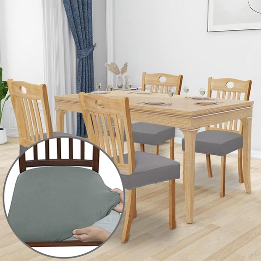 🪑 50% DE DESCUENTO ! 💦 Fundas Elásticas Impermeables para Sillas (4 Unidades) - Protección contra Derrames, Manchas y Mascotas 🐾✨