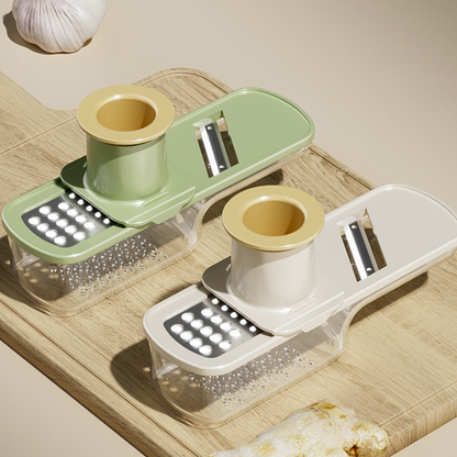 🔪 ¡COMPRA 2 = 3! ✨ Mandolina 3en1 - Rebanadora Segura con Recipiente 🥒📦