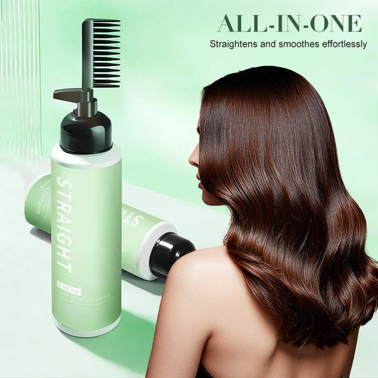 💆‍♀️ ¡COMPRA 2 LLEVA 3! ✨ Crema Alisadora con Peine Incorporado - Alisado Instantáneo y Sin Enjuague para un Cabello Sedoso 🌸📦