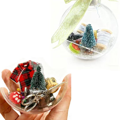 🎄 50% DE DESCUENTO ! ✨ Adorno de Bola de Nieve para Coser - Kit de Manualidades Navideñas con Lentejuelas y Figuras, Decoración Festiva para el Árbol 🧵📦