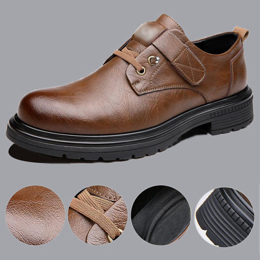 👞 60% DE DESCUENTO! ✨ Zapatos Transpirables de Cuero PU para Hombre – Estilo Retro con Suela Blanda 🌟