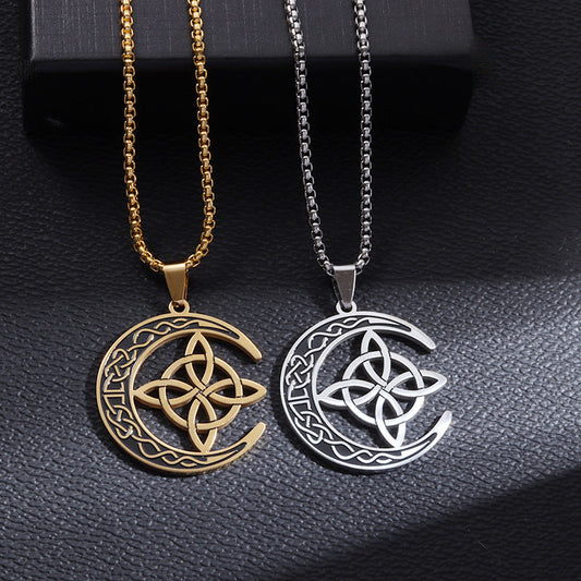 🌙 ACQUISTA 1 E NE OTTIENI 1 GRATIS! 🔥 Collana con pendente Celtic Moon - Acciaio inossidabile e catena regolabile, regalo unisex perfetto per ogni occasione ✨