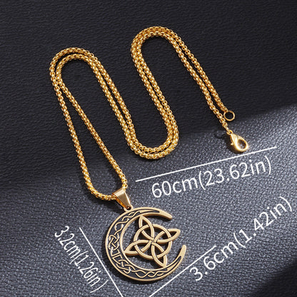 🌙 ACQUISTA 1 E NE OTTIENI 1 GRATIS! 🔥 Collana con pendente Celtic Moon - Acciaio inossidabile e catena regolabile, regalo unisex perfetto per ogni occasione ✨