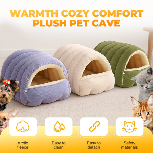 🐾 ¡50% DE DESCUENTO! ✨ Cueva de Felpa para Mascotas - Cama Acolchada con Diseño Acogedor para Gatos y Perros Pequeños 🏠💤