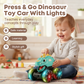 🦖 50% DE DESCUENTO! ✨ Coche de Juguete Dinosaurio Press & Go - Luces y Sonidos con Movimiento Automático para Niños Pequeños 🎮🚗