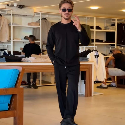 👕 60% DE DESCUENTO! ✨ Conjunto Casual de 2 Piezas para Hombre - Tejido Elástico y Transpirable para Máximo Confort en Otoño e Invierno 🍂🛍️