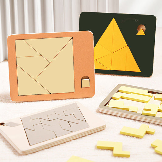 🧩 50% DE DESCUENTO! ✨ Rompecabezas de Madera Tangram - 7 Formas Geométricas Clásicas para Desarrollar la Creatividad y Lógica Infantil 🔺🔷