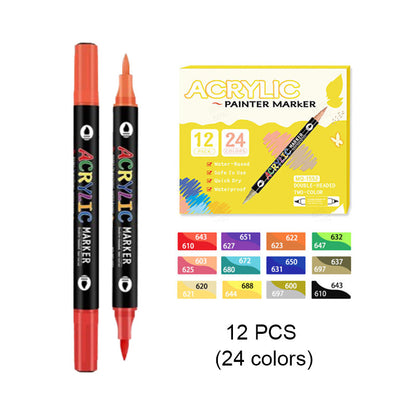 🖌️ ¡60% DE DESCUENTO! ✨ Rotuladores Acuarelables de Doble Punta y Doble Color - Pincel Fino y Punta Cónica para Técnicas Mixtas y Caligrafía 🎨✒️