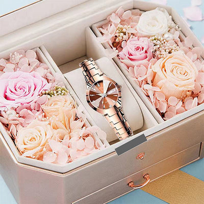 ⌚ 50% DE DESCUENTO! ✨ Reloj Elegante Impermeable para Mujer - Esfera con Cristal de Zafiro y Detalles Dorados para Ocasiones Especiales 💫🌟