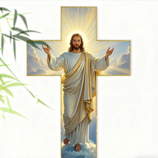 ✝️ ¡COMPRA 3 LLEVA 4! ✨ Decoración Retro de Cruz de Jesús para la Pared - Diseño Vintage en Madera con Simbolismo de Fe para un Hogar Espiritual 🌟🕊️