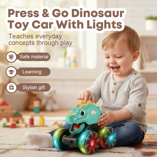 🦖 COMPRA 2 OTTIENI 1 GRATIS! 🔥 Macchinina Dinosauro con Luci - Suoni Realistici e Luci Lampeggianti, Perfetta per il Gioco Simbolico dei Bambini 🎁✨