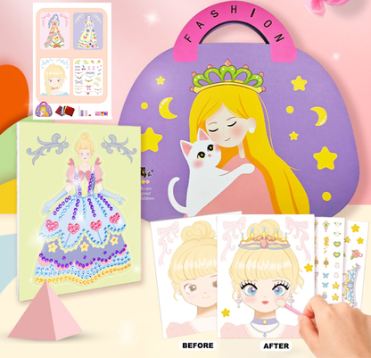 👑 ¡50% DE DESCUENTO! ✨ Set de Vestir y Maquillar Princesa 3 en 1 - Incluye Corona, Varita Mágica y Maquillaje No Tóxico para Juego Imaginativo 🧚‍♀️🎨