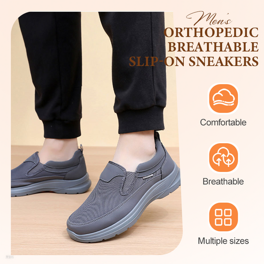 👟 ¡60% DE DESCUENTO! ✨ Zapatillas Slip-On Ortopédicas Transpirables para Hombres - Soporte Arqueado con Plantillas de Espuma con Memoria para Comodidad Diaria 🏃‍♂️💨