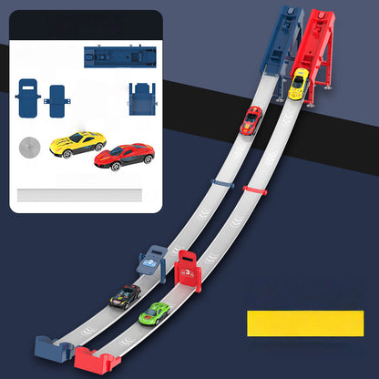 🏎️ ¡50% DE DESCUENTO! ✨ Pista de Carreras con Lanzador de Coches de Juguete Doble - 2 Lanzadores con 360° de Curvas y 6 Modos de Velocidad para Competir 🚗✨