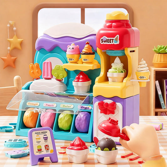 🎄 60% SCONTO! 🍦 SET PASTA MODELLABILE GELATO - 6 Colori e 10 Accessori, Non Tossico e Sicuro, Regalo Perfetto per Bambini 3-8 Anni 🎁✨