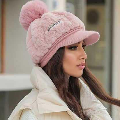 🧣 60% DI SCONTO ORA! 🎁 Cappello Invernale da Donna con Visiera Corta – Morbido, Caldo & Design Elegante per Tempo Freddo ❄️👒📦