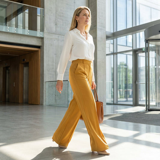 👖🌸💕 PROMO -50% ! Pantalon Femme Taille Haute à Jambes Larges – Tissu Fluide, Couleur Unie & Élégant (7 Couleurs, S-XL)