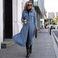 💐50% DE RÉDUCTION💥Manteau Boutonné Long en Denim – Style & Confort toute la Journée🧥🌿