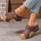 Sandales tendance à talon compensé et plateforme avec bout ouvert pour femme