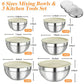 🍲 6 Bols en Acier Inoxydable – Inox 304 – 3 Accessoires Râpes Inclus for Cuisine