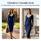 Robe près du corps Femme à manches longues, col en V et détails sportifs à rayures – Coupe flatteuse pour toutes les saisons ! 🌟