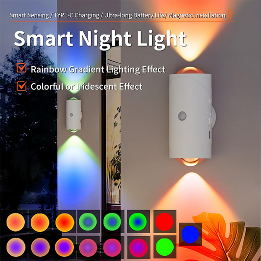 💡 50% DE RÉDUCTION ! 🌈 Veilleuse à Changement de Couleur avec Détection Automatique – 5m Portée, 1500mAh, Magnétique 🌙