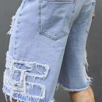🩳 50% DE RÉDUCTION! 🔥 Short en Jean Déchiré pour Homme – Design Usé & Effiloché, Tissu Respirant & Look Urbain Tendance ✨