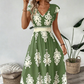 🎑👗 PROMO FLASH 50% ! Robe Longue Femme Imprimé Baroque – Col en V, Taille Haute, Tissu Fluide, 5 Couleurs, Style Bohème Chic 🌸