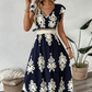 🎑👗 PROMO FLASH 50% ! Robe Longue Femme Imprimé Baroque – Col en V, Taille Haute, Tissu Fluide, 5 Couleurs, Style Bohème Chic 🌸