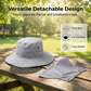 🧢 50% DE RÉDUCTION 🎣 Chapeau de pêcheur respirant avec masque facial détachable – UPF 50+, léger & idéal pour les activités en plein air – Protection solaire totale, parfait pour le jardin, la pêche ou la randonnée 🛡️
