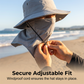🧢 50% DE RÉDUCTION 🎣 Chapeau de pêcheur respirant avec masque facial détachable – UPF 50+, léger & idéal pour les activités en plein air – Protection solaire totale, parfait pour le jardin, la pêche ou la randonnée 🛡️