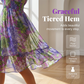 👗 50% DE RÉDUCTION ⏰ Robe trapèze à col en V & ourlet à volants, imprimé floral – Fluide, légère – parfaite pour l’été, la plage ou un look romantique 🌸