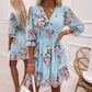 👗 50% DE RÉDUCTION ⏰ Robe trapèze à col en V & ourlet à volants, imprimé floral – Fluide, légère – parfaite pour l’été, la plage ou un look romantique 🌸