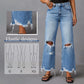 👖 PROMO LIMITÉE 50% DE RÉDUCTION ! ✨ Jean Femme Déchiré Évasé – Taille Haute, Coupe Cropped & Style Rétro ⏳