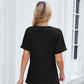 👕✨🌸T-shirt Décontracté à Manches Courtes et Col en V pour Femme – Tissu Polyester Premium, Coupe Détendue (8 Couleurs, S-2XL)