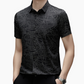 Chemise à col et manches courtes pour homme, au motif géométrique abstrait chic