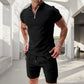 📢📢40 % de réduction !! ⏰Ensemble Deux Pièces Décontracté d'Été pour Hommes T-shirt avec Col à Revers et Short