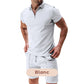 📢📢40 % de réduction !! ⏰Ensemble Deux Pièces Décontracté d'Été pour Hommes T-shirt avec Col à Revers et Short