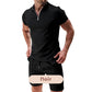 📢📢40 % de réduction !! ⏰Ensemble Deux Pièces Décontracté d'Été pour Hommes T-shirt avec Col à Revers et Short