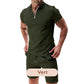 📢📢40 % de réduction !! ⏰Ensemble Deux Pièces Décontracté d'Été pour Hommes T-shirt avec Col à Revers et Short