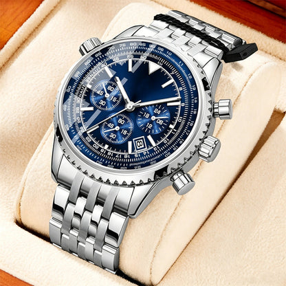 🎁🔥 50 % de réduction – Montre business multifonctionnelle classique pour homme | Nouveauté, chronographe, affichage de la date, étanche – Cadeau idéal ⌚💼