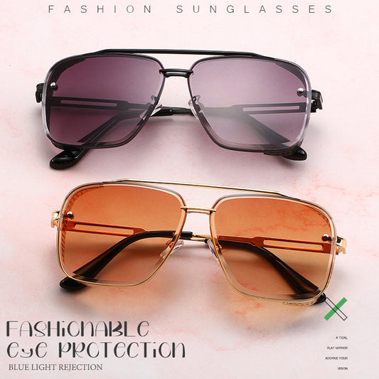 🕶️Men's Retro Double Bridge Metal Frame Sunglasses